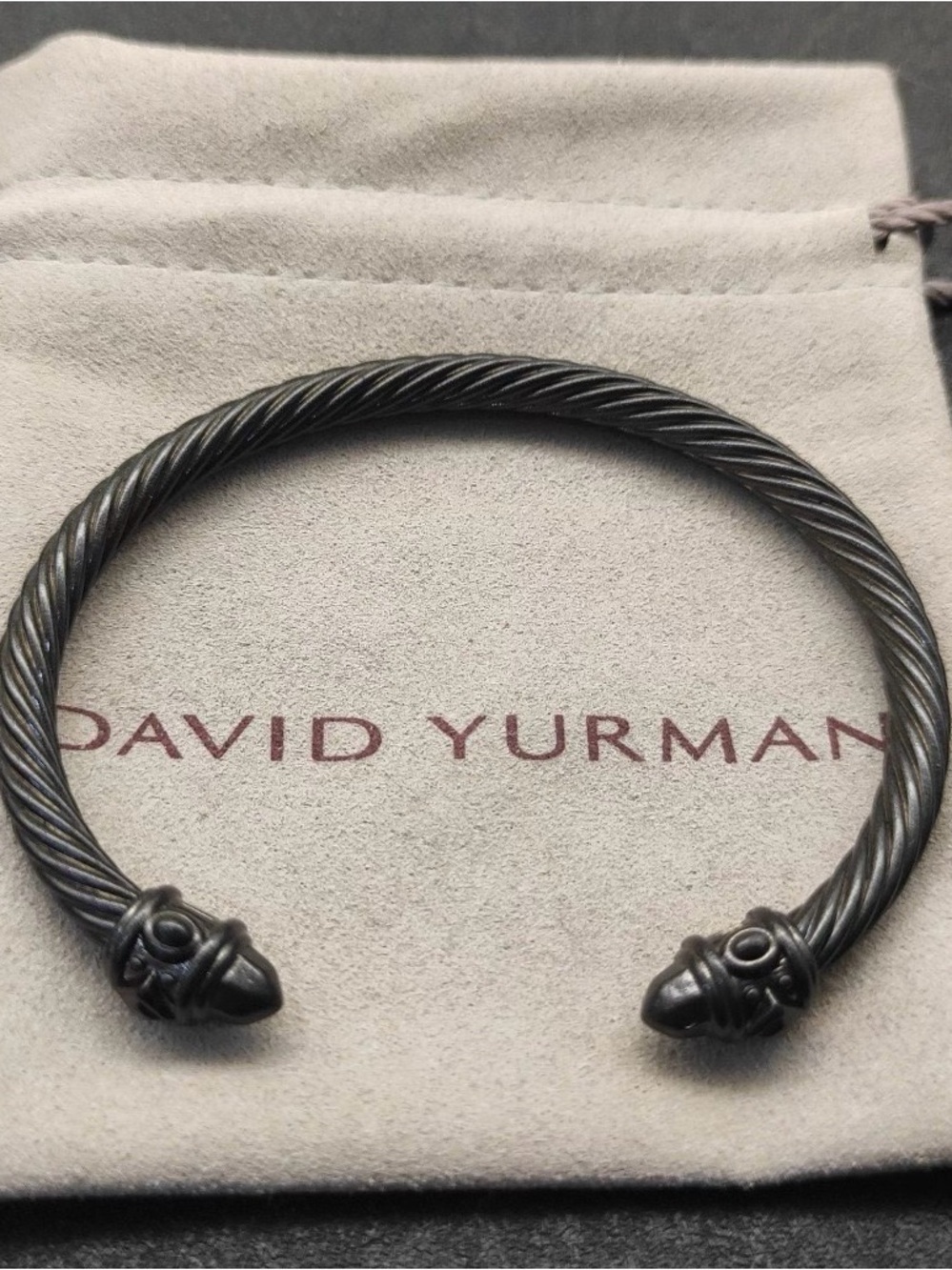 David Yurman Cable Cuff Bracelet in Oxidized Silver Tone
